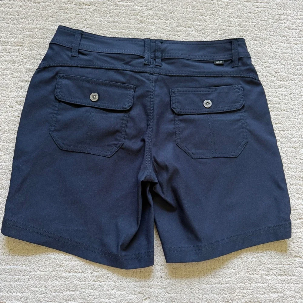 Prana Standard Fit Navy Utility Shorts Womens Size 10 Outdoors Hiking Gorpcore - Picture 2 of 9